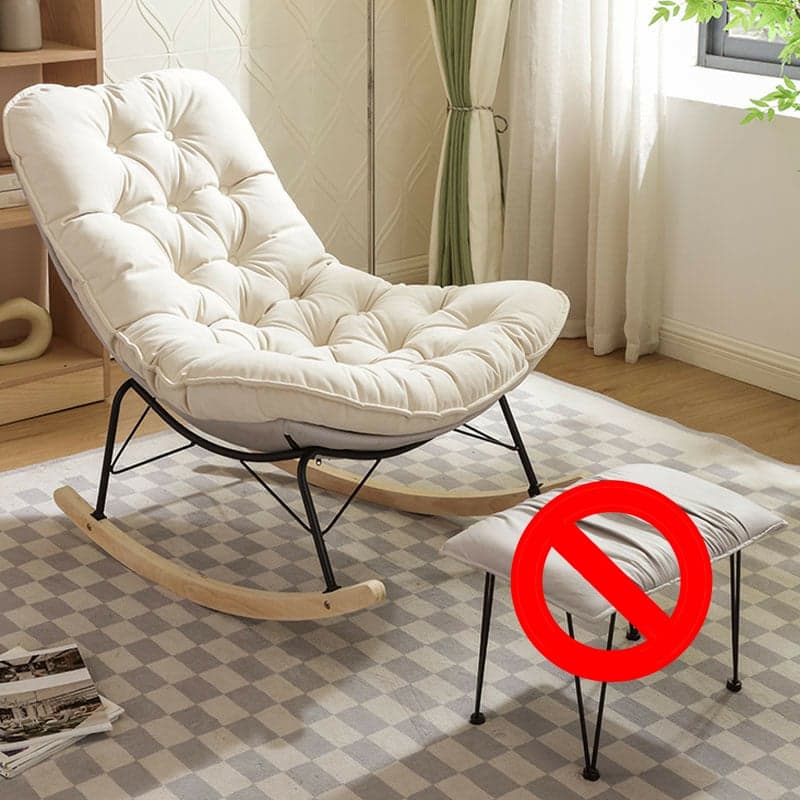 Upholstered Rocking Chair with Wood Legs - Armless Design, Resistant to Scratches and Stains thumbnail 3