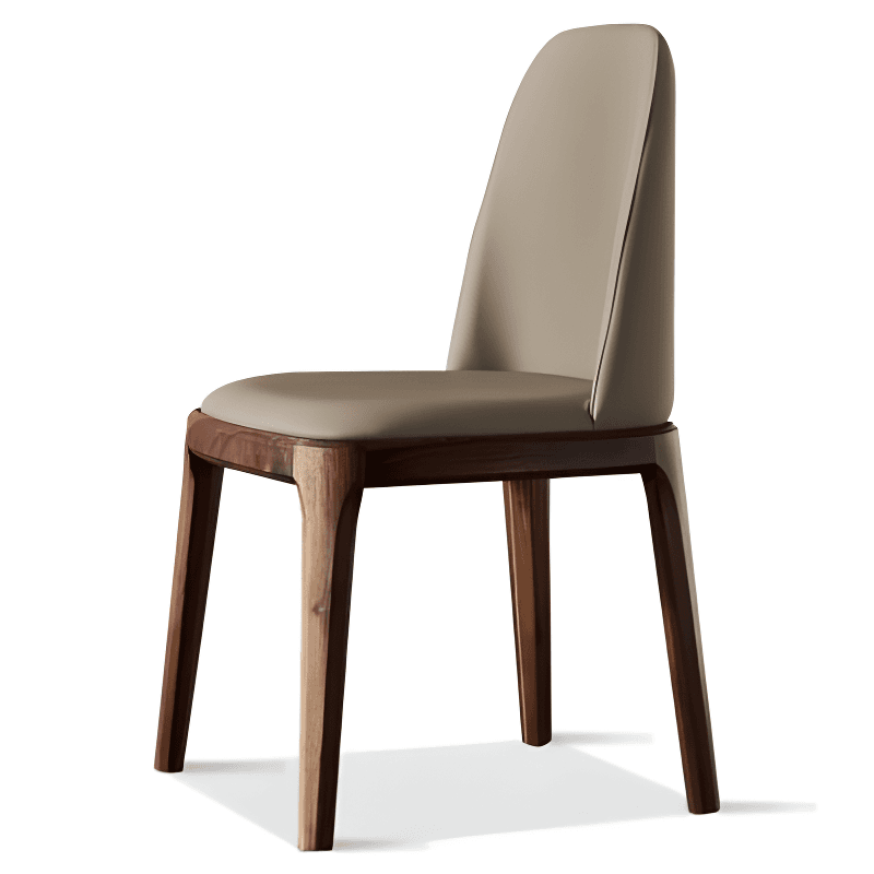 Natural Wood Outlined Unwavering Leather Cushion Side Chair for Dining Room thumbnail 5