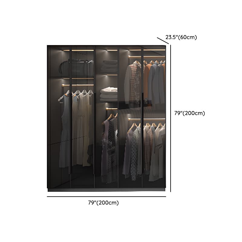 Midnight Black Unattached Lumber Armoire Cabinet with Soft Close Door, Interior Shelves, Clothing Rod and Soft Close Drawer thumbnail 11