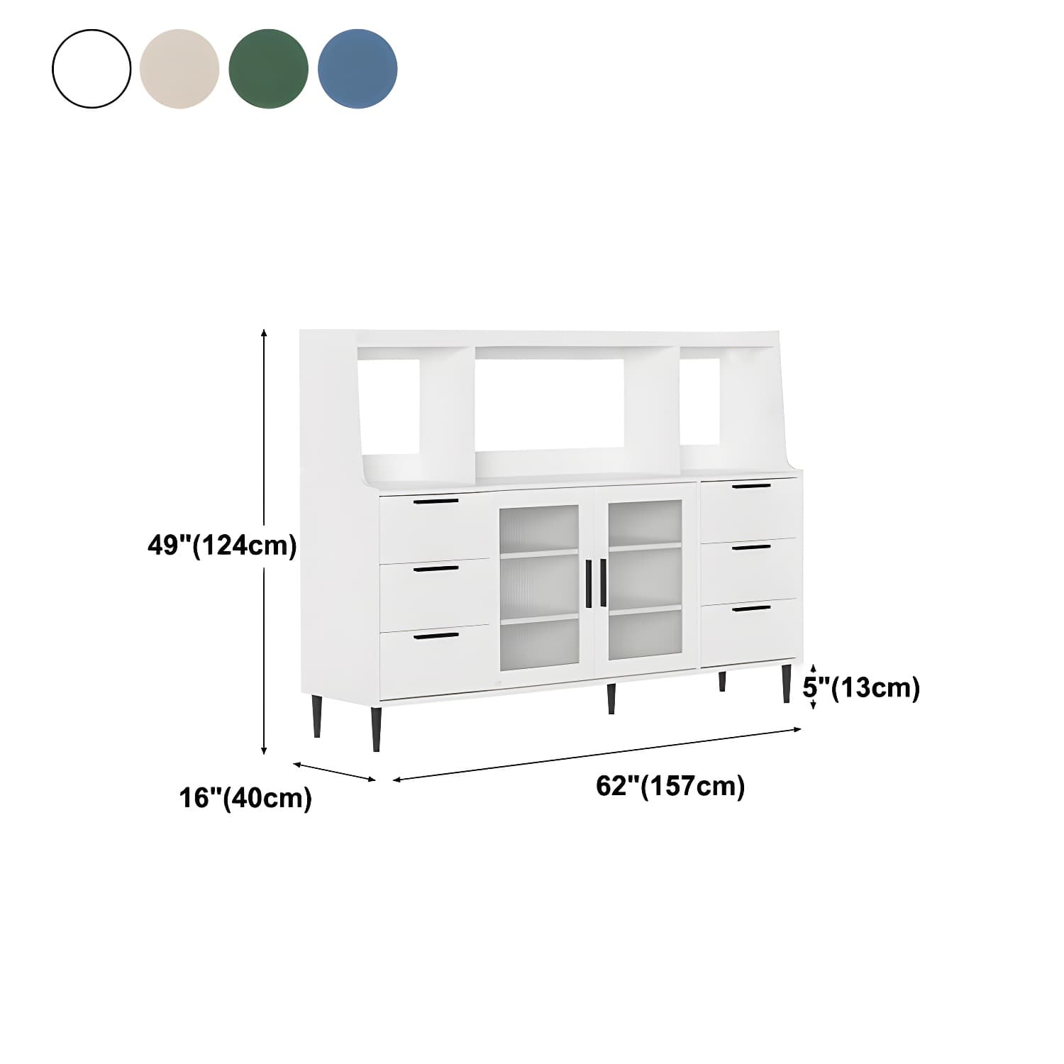Contemporary Wood Sideboard 50-inch Height Cupboard for Living Room - image 16