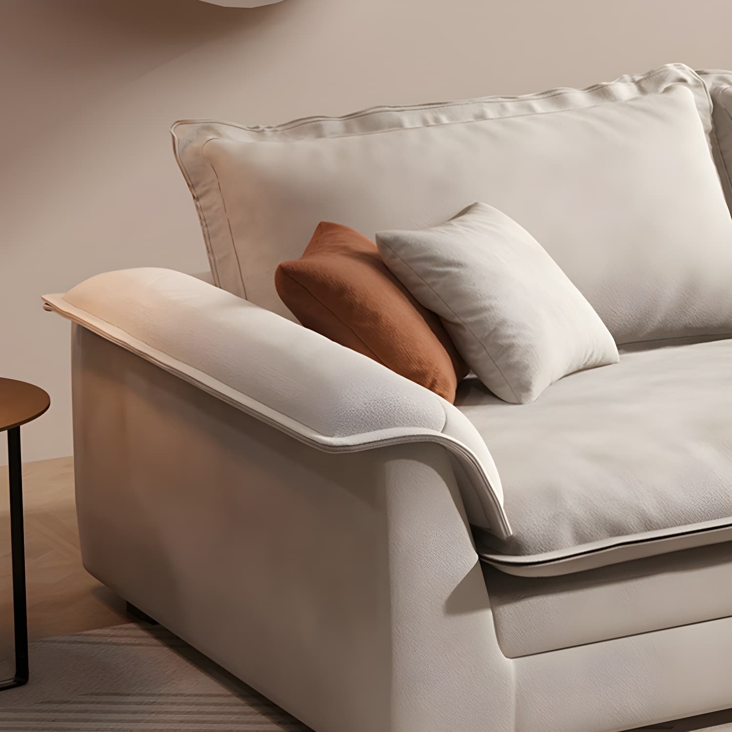 Contemporary Style Wood Frame Pillow Top Arm Sofa For Living Room thumbnail 7