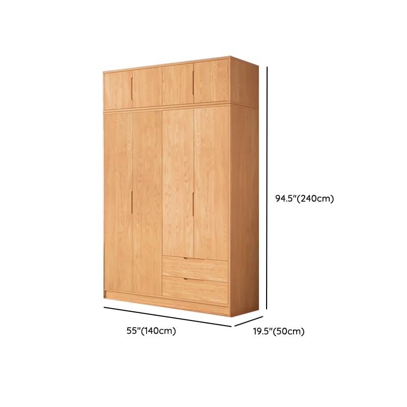 Wood Color Nordic Unfixed Wardrobe Closet thumbnail 32