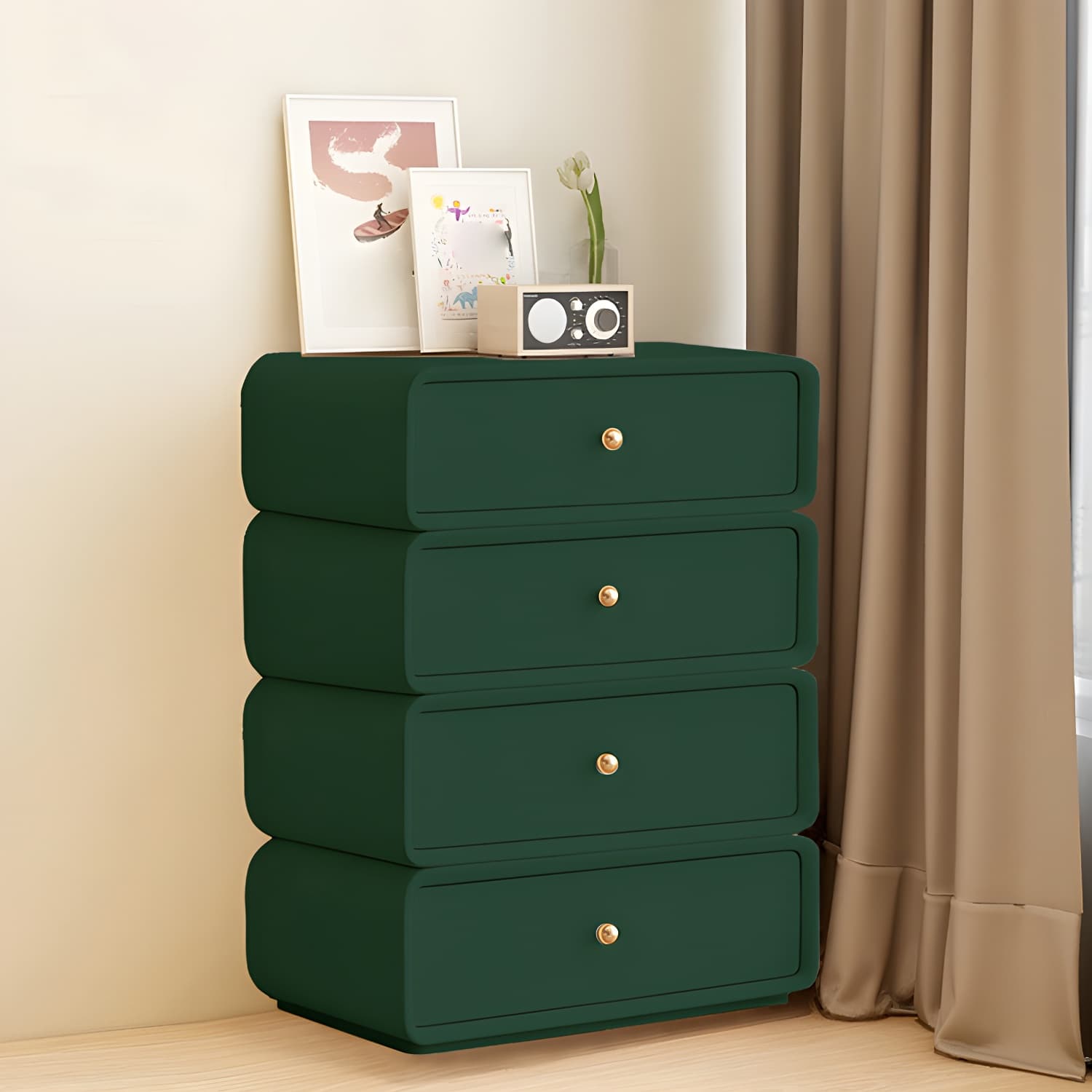 Modern Light Wood Dressers with Solid Wood Construction and Soft-Close Drawers