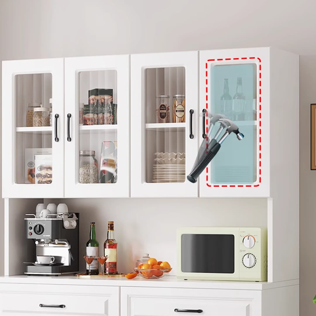 Freestanding Open Kitchen Storage Cabinet with Microwave Shelf, Countertop and Kitchen Appliance Storage for Kitchen in a Modish Style - image 3