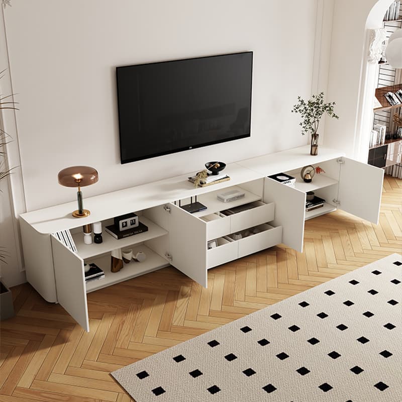 Modern Rectangle TV Stand with 4-Door/2-Door & 3 Tiers Living Room thumbnail 6