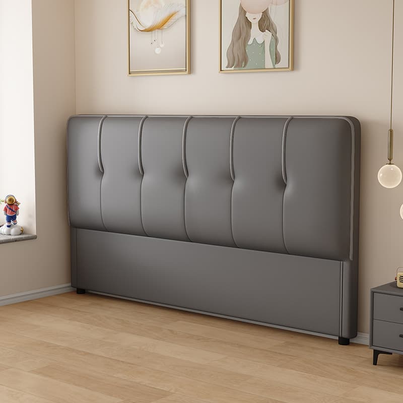 Trendy Panel/Wingback Headboard in Natural Wood with No Distressing, Rectangle Shape for King/Queen/Full Bed, Sponge Upholstery Fill, Standard Height thumbnail 1