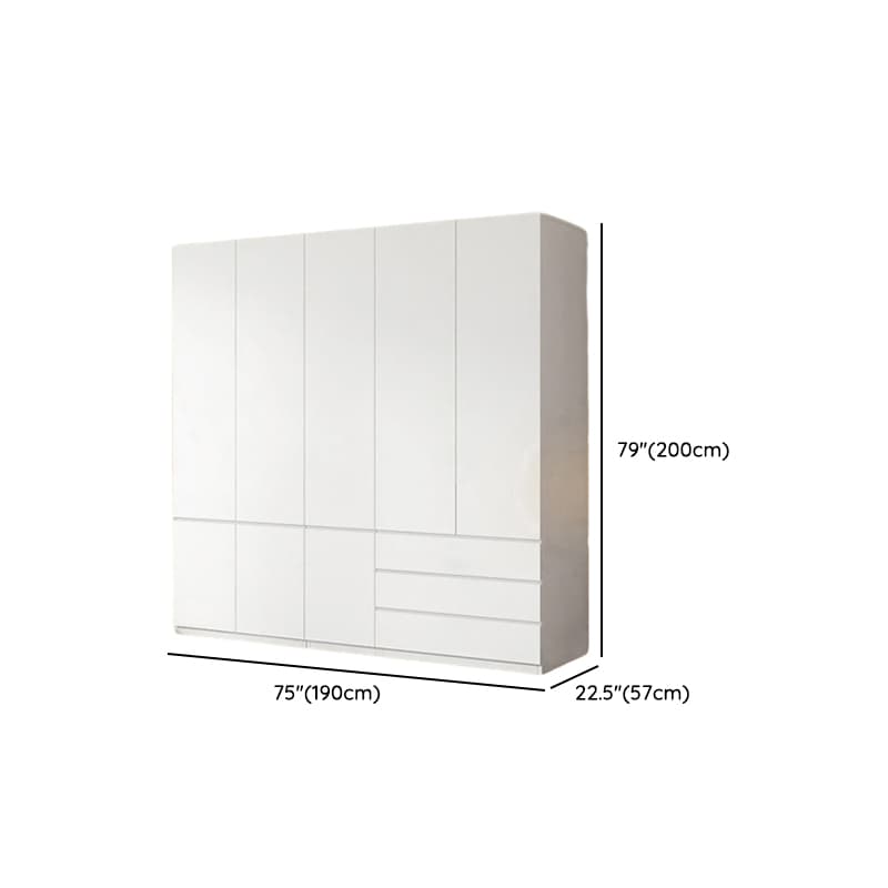 White Contemporary Alloy Cabinet Armoire with 3/6/9 Drawers, Flexible Shelf, and Hanging Rod thumbnail 39