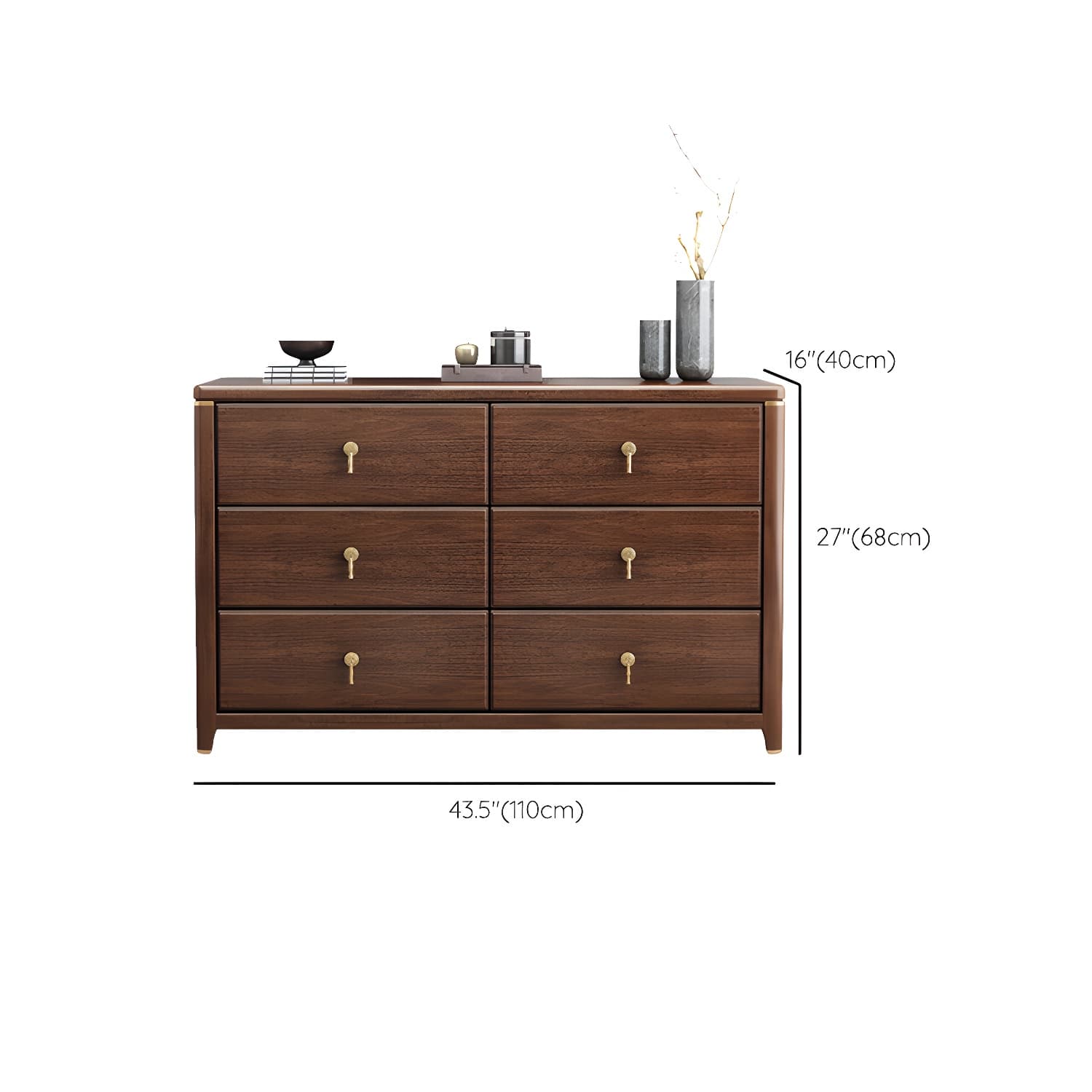 Mid Century Modern Chest Wood Rectangular Chest in Walnut Finish thumbnail 19