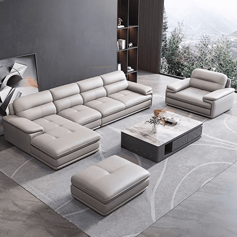 Versatile Straight/L-Shape White Sofa/Sofa Recliner with Horizontal/Right Hand Facing Orientation thumbnail 4