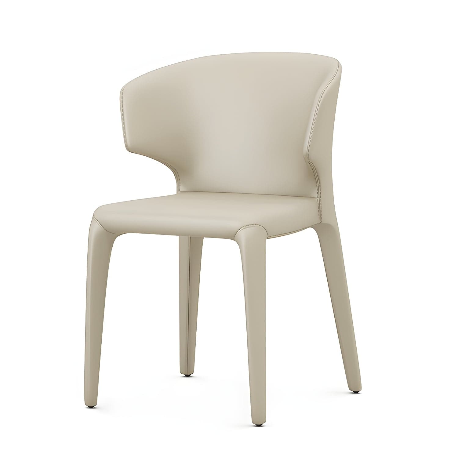 Designer Style Leather Arm Chair Wingback Matte Finish Single Dining Chair thumbnail 8