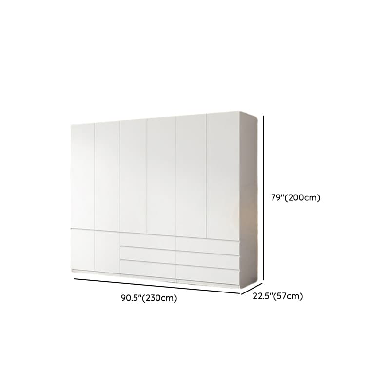 White Contemporary Alloy Cabinet Armoire with 3/6/9 Drawers, Flexible Shelf, and Hanging Rod thumbnail 41