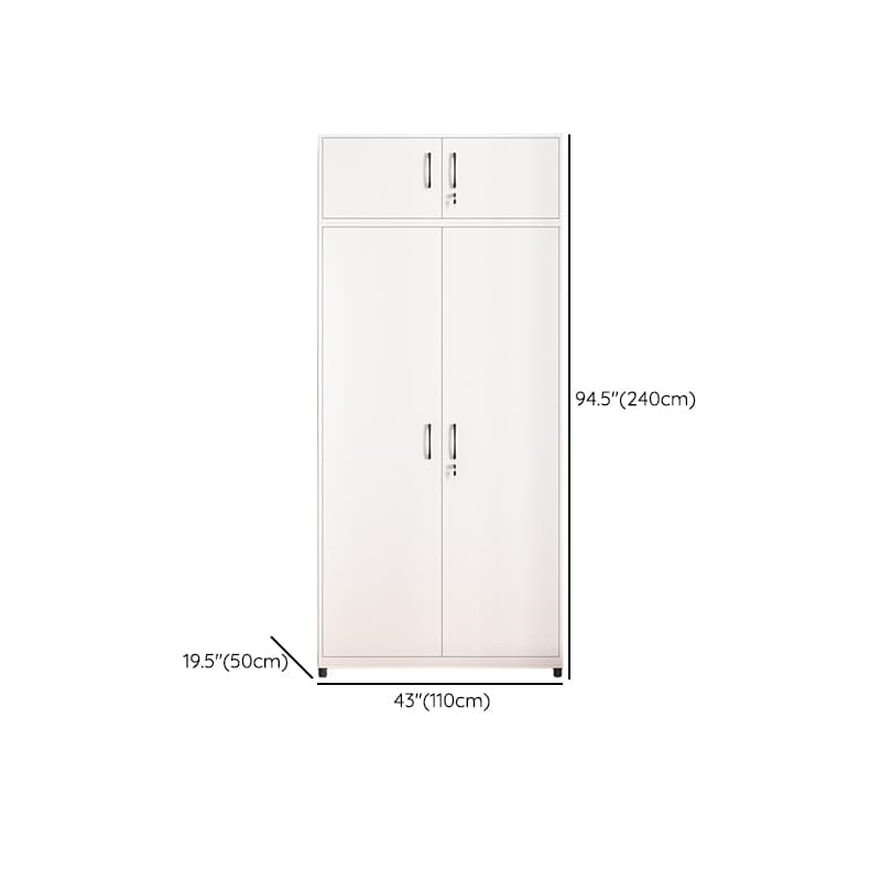 White Modish Steel Independent Armoire Cabinet with Adaptable Shelf, Soft Close Door, and Clothing Rod thumbnail 24