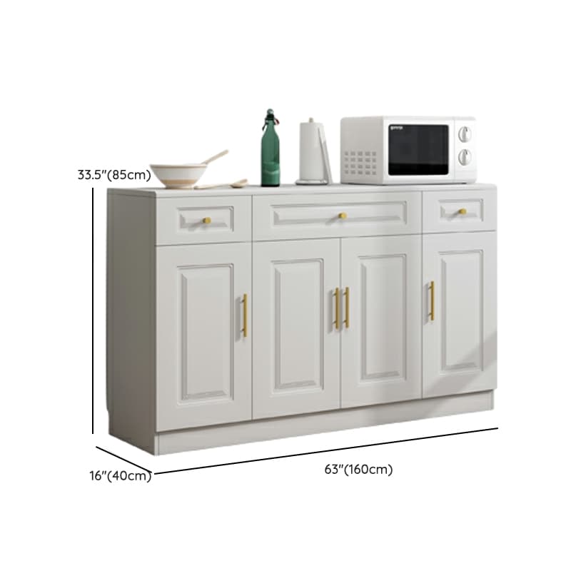 White Modern Wood Sideboard with Drawer and Cabinet with Adjustable Shelves thumbnail 20
