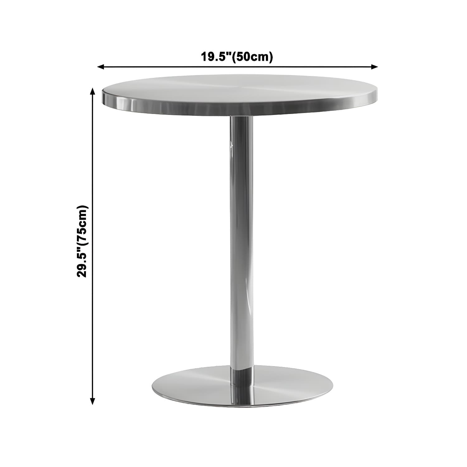 Industrial Dining Room Table Stainless Steel Table with Pedestal Table for Home Kitchen Dinner thumbnail 12