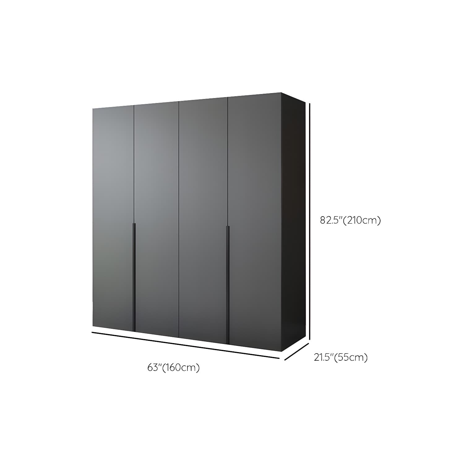 Modern Black Wardrobe Armoire with Garment Rod Wood Wardrobe Closet - image 14