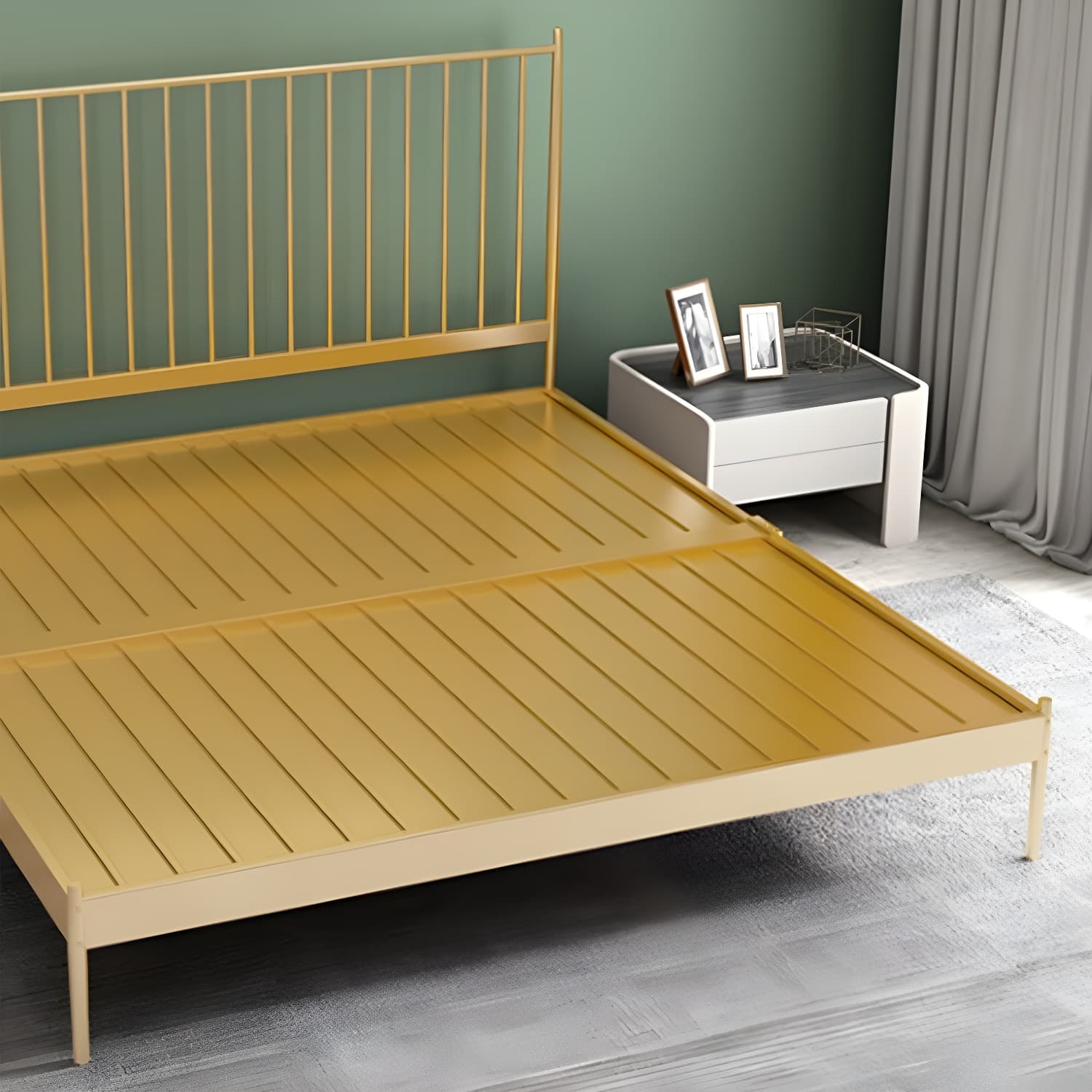 Modern Style Metal Material Includes Headboard Gold/white/black Bed thumbnail 11