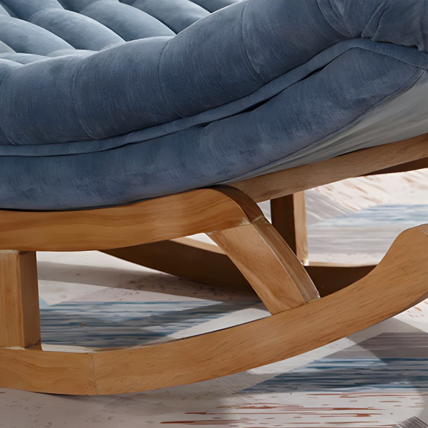 Contemporary Indoor Rocking Chair Nursery Sofa Rocking Chair with Ottoman - image 8