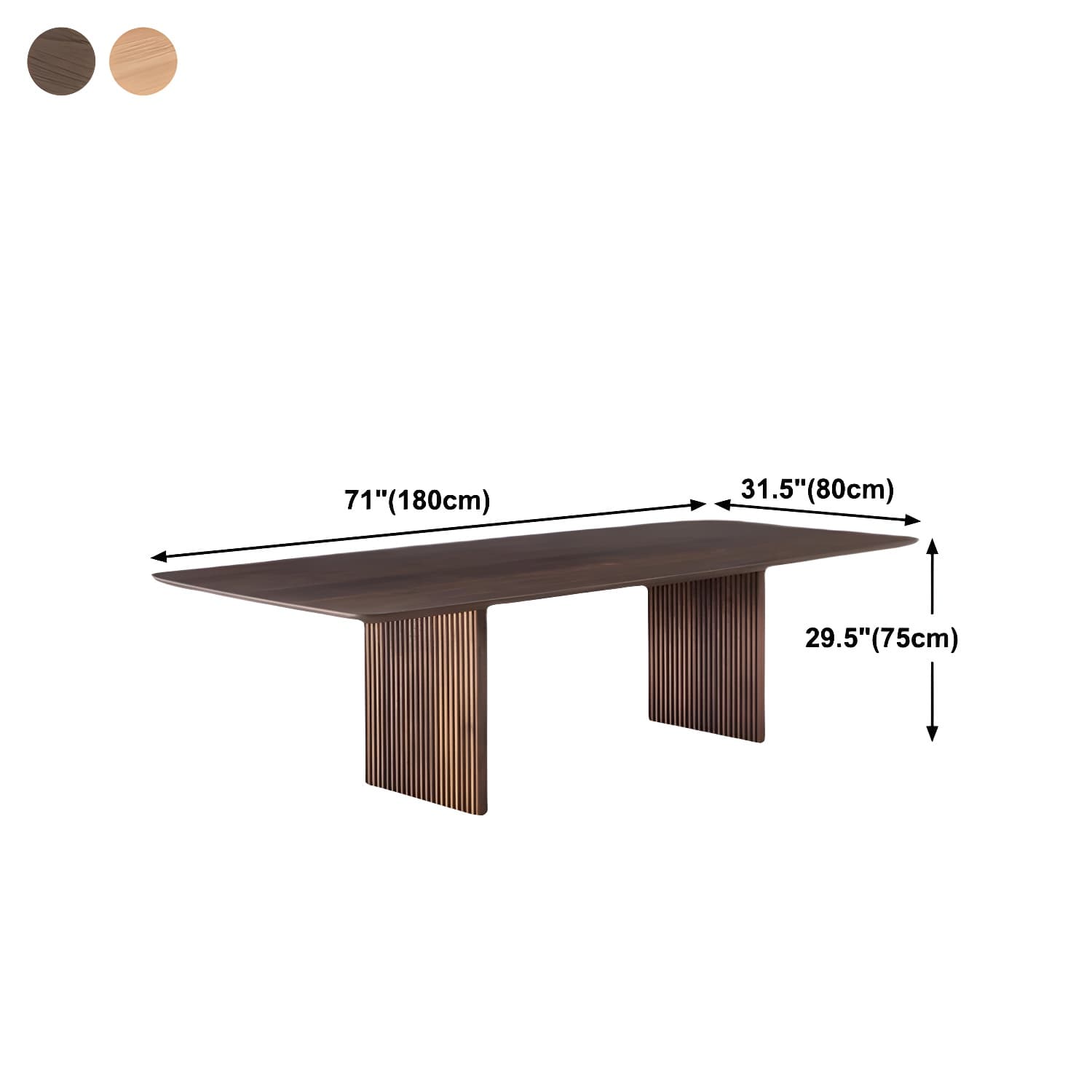 Pine Solid Wood Dining Site Table Modern Rectangle Double Pedestal Dining Table thumbnail 14