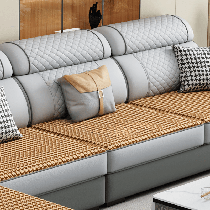 Modern Simple Style Straight/L-Shape Horizontal/Reversible Sofa Couch/Sofa Chaise in Grey with Water-resistant and Pillow Top Arm, 2-piece/3 Pc thumbnail 9