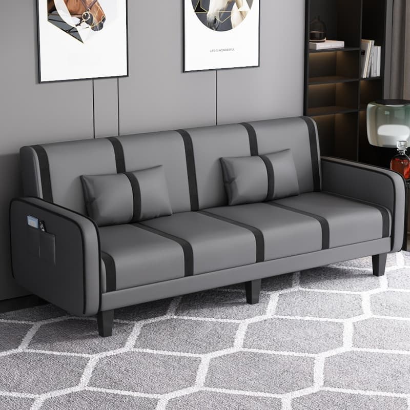 Striped Standard Sofa in Dark Gray/Cerulean/Off-White with Armrest thumbnail 7