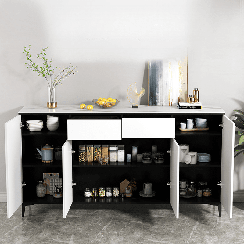 Versatile Sideboard with 2/3 Drawers, Closet Cabinet, Standard/Narrow/Wide Sizes, 3/Two Internal Shelves, Drawer Storage, Manufactured Wood/Stone Countertop, and 4/2/3 Doors thumbnail 3