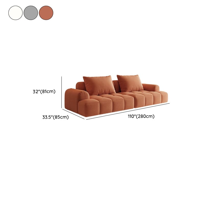 Modern Solid Color Tear Resistant Standard Sofa in Light Gray/Ivory/Citrus Color with 4-seater/Seats 5/3-seater and 2 Pillows thumbnail 16