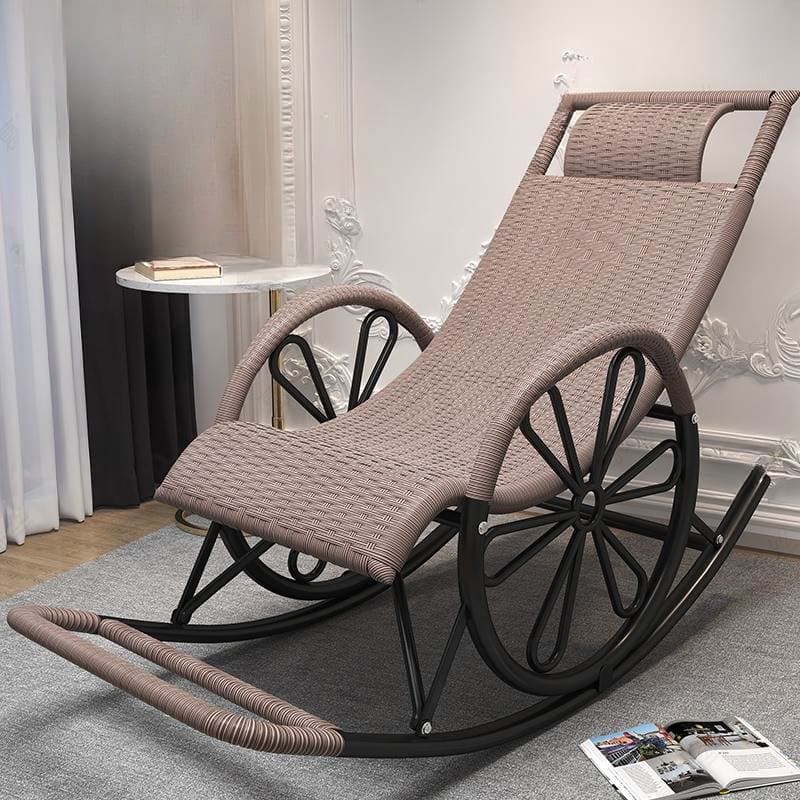 Craftsman Style Cane Rocking Seat with Round Arm thumbnail 6