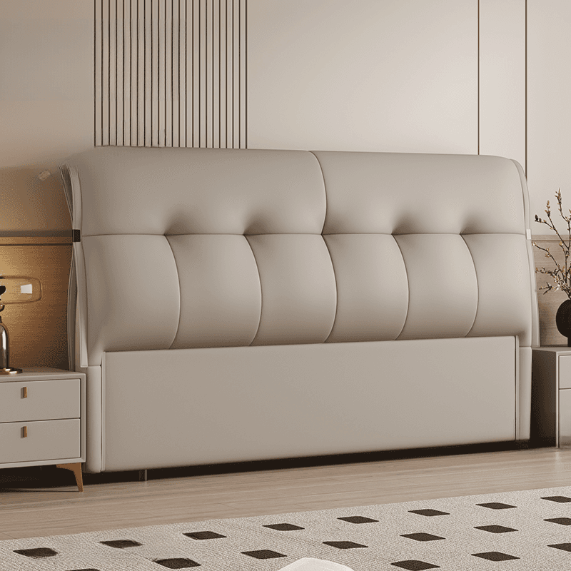 Simplistic Panel Headboard with No Distressing, Piled Tufted Rectangular Design for King/Queen/Full Bed, Sponge Upholstery Fill, Standard Height thumbnail 7