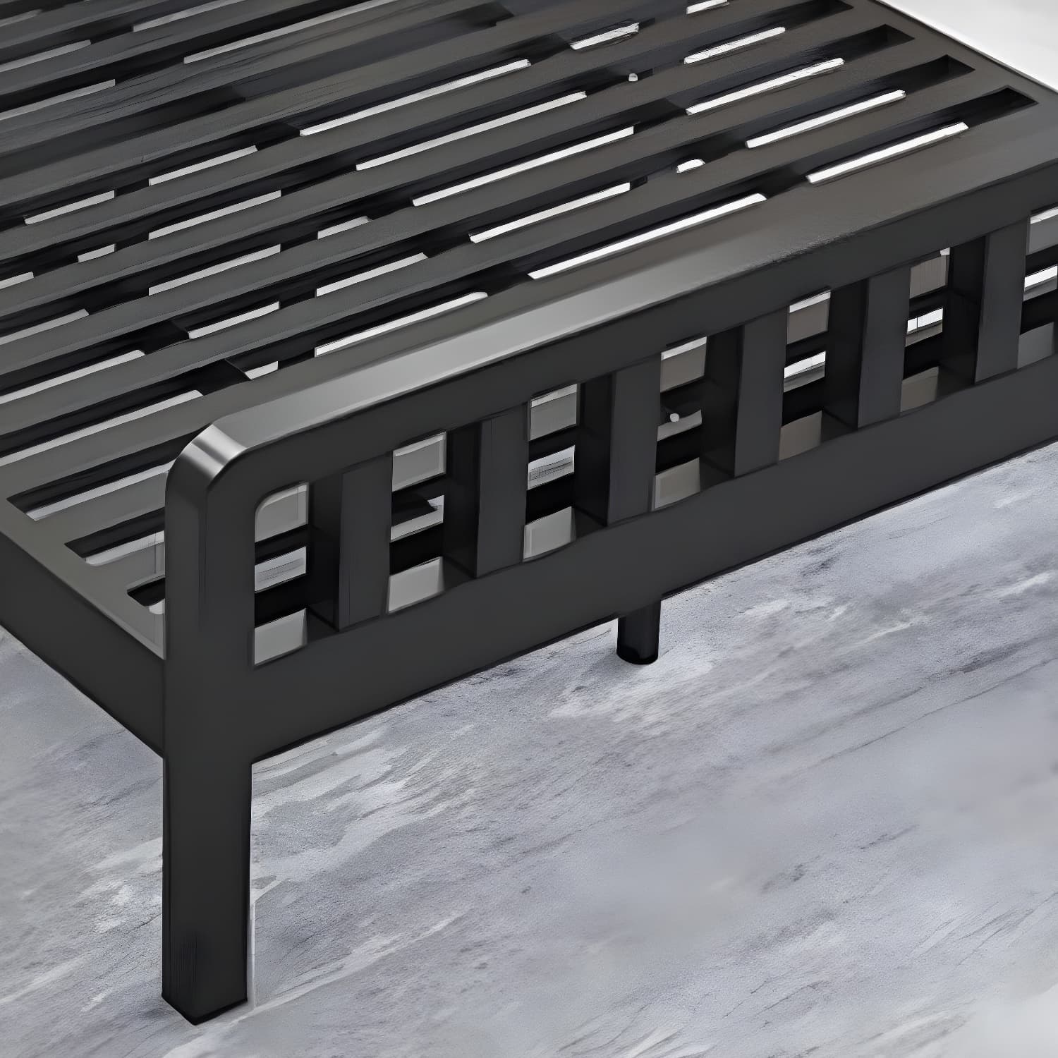 Contemporary Metal Bed Frame Solid Color Slat Bed with Custom Gold Legs thumbnail 15