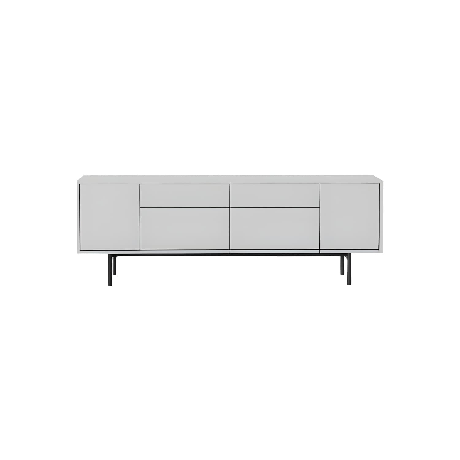 Industrial Enclosed Storage TV Stand Wooden Rectangle TV Cabinet with Splayed Legs thumbnail 2