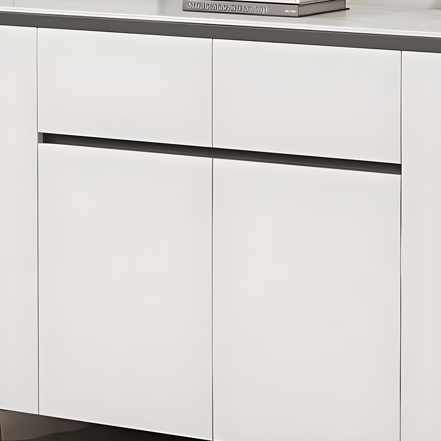 Wooden Modern Stone Countertop Buffet Sideboard with Drawers for Living Room thumbnail 11