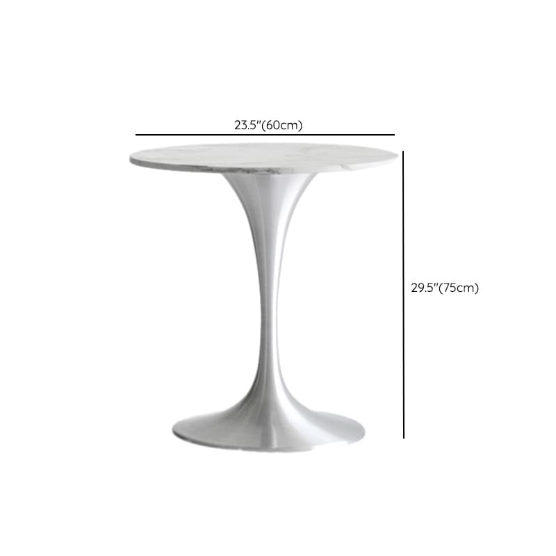 Standard Table Height Round Marble Stone Fixed Table for 2 in a Glamorous/Casual Style thumbnail 12