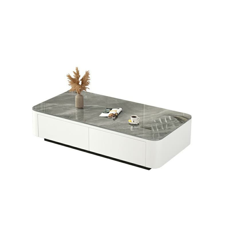 Modern Rectangular Coffee Table with Tempered Glass Top & Black Wood Base thumbnail 7