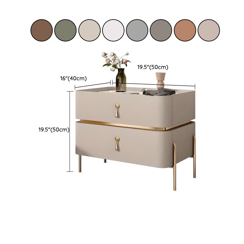 Organic Modern Stone Drawer Storage Nightstand with Leg & 2 Drawers thumbnail 13