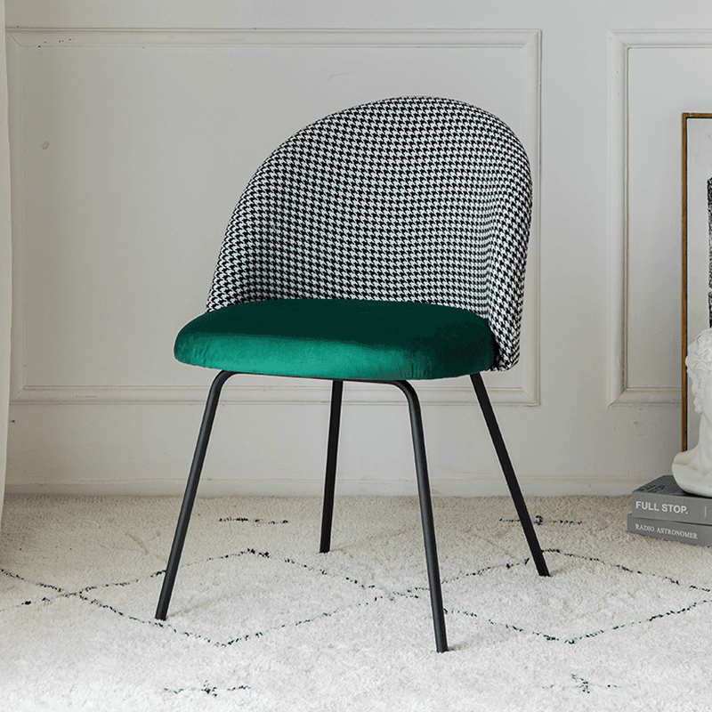 Unwavering Textile Upholstered Side Chair with Solid Back and Foot Pads for Dining Room in a Lavish Style thumbnail 2