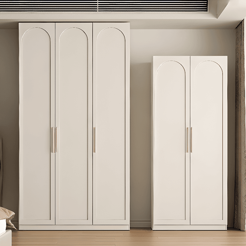 White Casual Manufactured Wood Independent Armoire Cabinet with Compartments, Soft Close Door, and Interior Shelves thumbnail 1