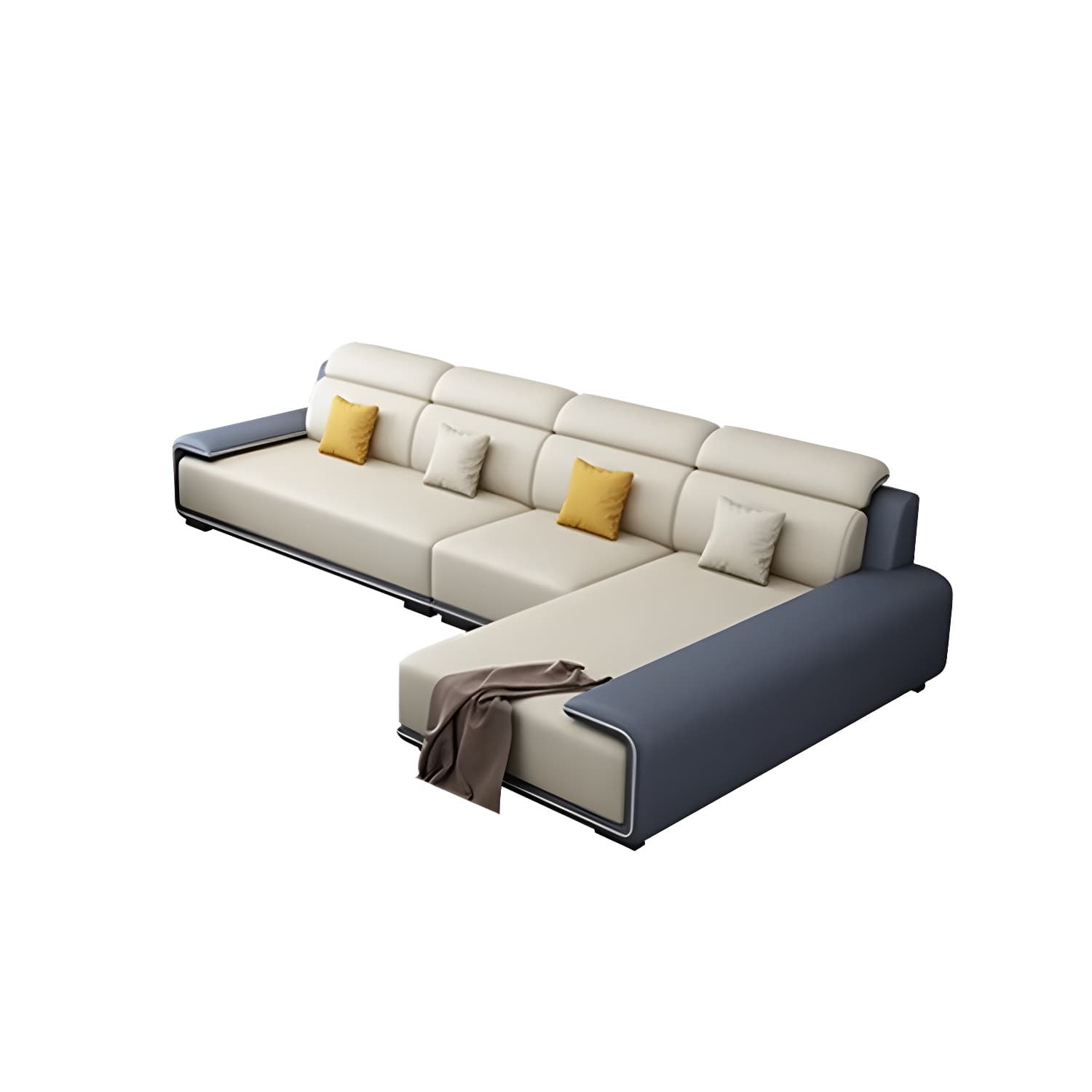 Modern L-Shape Sofa Chaise Sectional Set in Tech Cloth Features Storage and Seat for 4 thumbnail 12