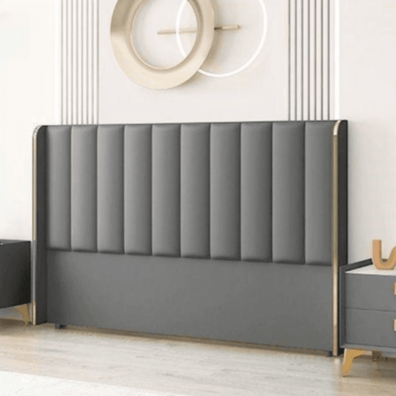 Modish Style Wingback Headboard in Timber with No Distressing, Rectangle Shape for King/Queen/Full Bed, Featuring Sponge Upholstery and Standard Height thumbnail 2