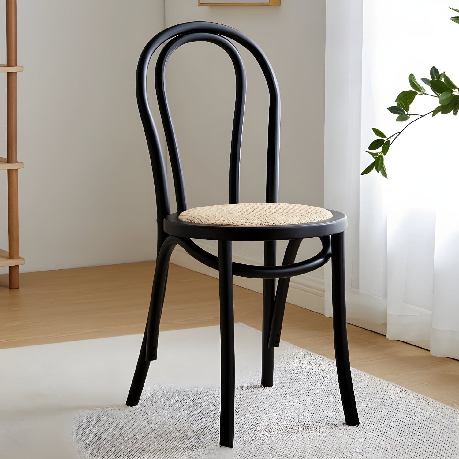 Scandinavian Wooden Side Chair with Standard Height and Armless Design thumbnail 3