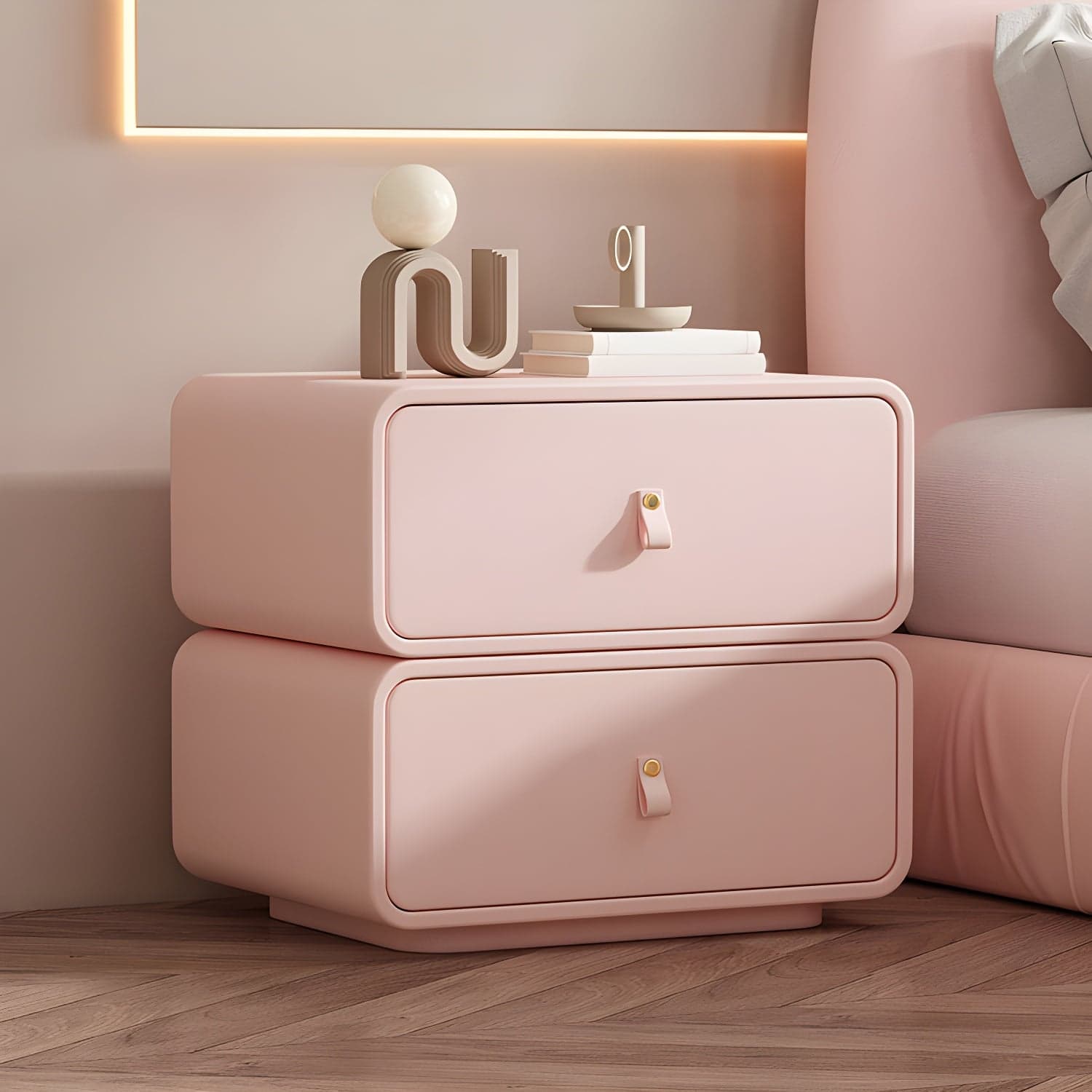 Modernism Bedside Desk Shape in Rectangular with Two-drawer for Bedroom thumbnail 8