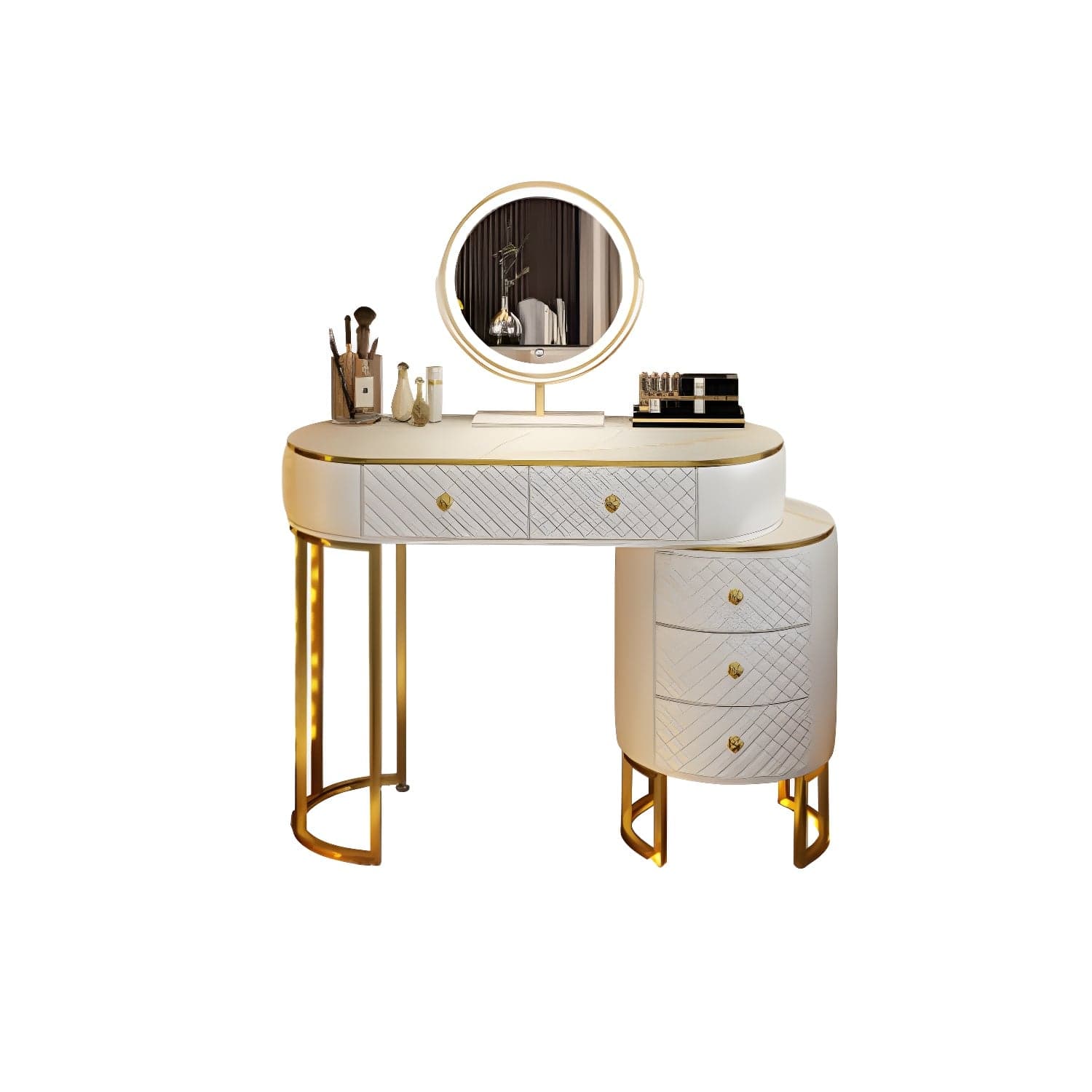 Scandinavian Wooden Vanity Dressing Table 29.9" H Bedroom Makeup Counter with Drawer thumbnail 14