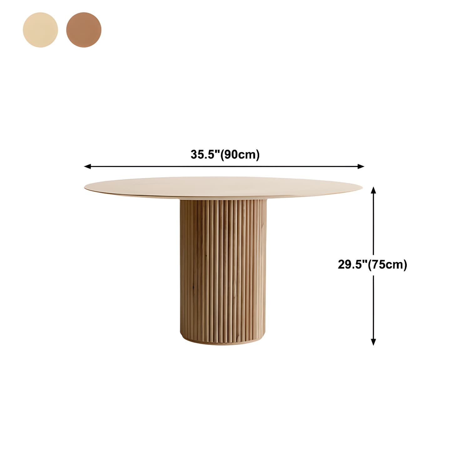 Solid Wood Round Table for Restaurant Modern Wood Table with Pedestal Base thumbnail 14