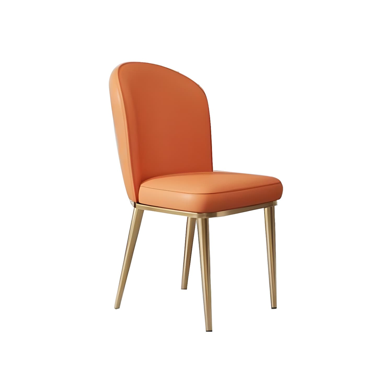 Glam Style Side Chair Leather Gold Frame Dining Chair for Home thumbnail 12