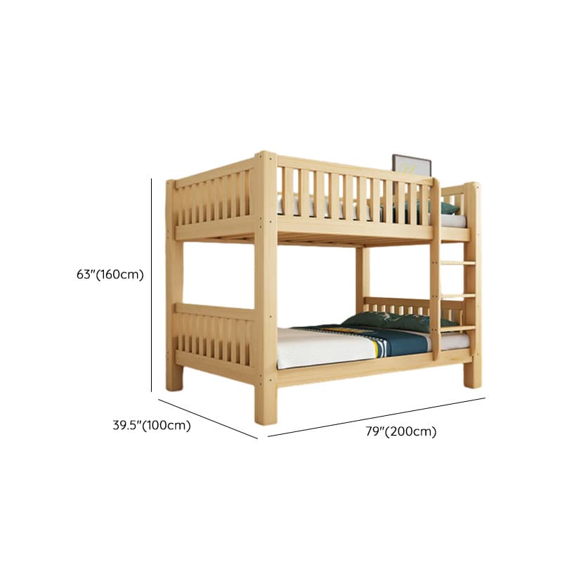 Timber Wood Color Bunk Bed with 2 Storage Boxes, Safety Guardrail & Compartment Bedroom thumbnail 16