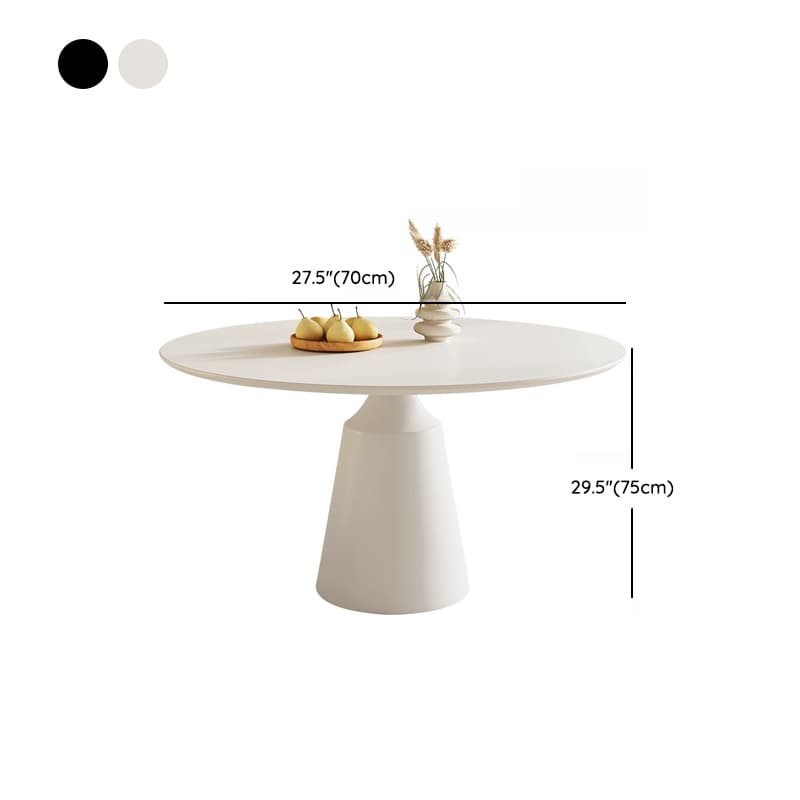 Scratch-defiant Fixed Circular Dining Table for 2 People/4 People with a Chalk/Charcoal Slate Stone Tabletop in a Contemporary Style thumbnail 11