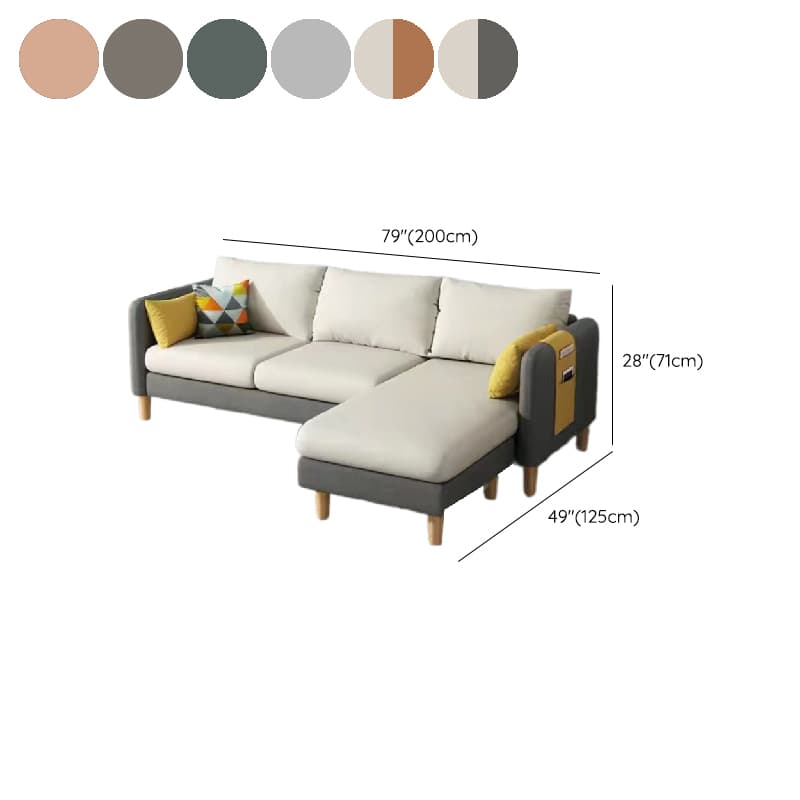 Simple L-Shape Reversible Sponge Cushioned Sofa Recliner 3 Person with Pillow Back & Square Arm thumbnail 20