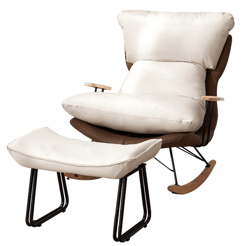 1 Piece Set/2 Piece Set Water Resistant Padded Living Room Rocking Chair in Chalk/Grey/Citrus Color with Upholstered Back and Track Arm in a Simple Style, Ottoman Included/Not Included thumbnail 19