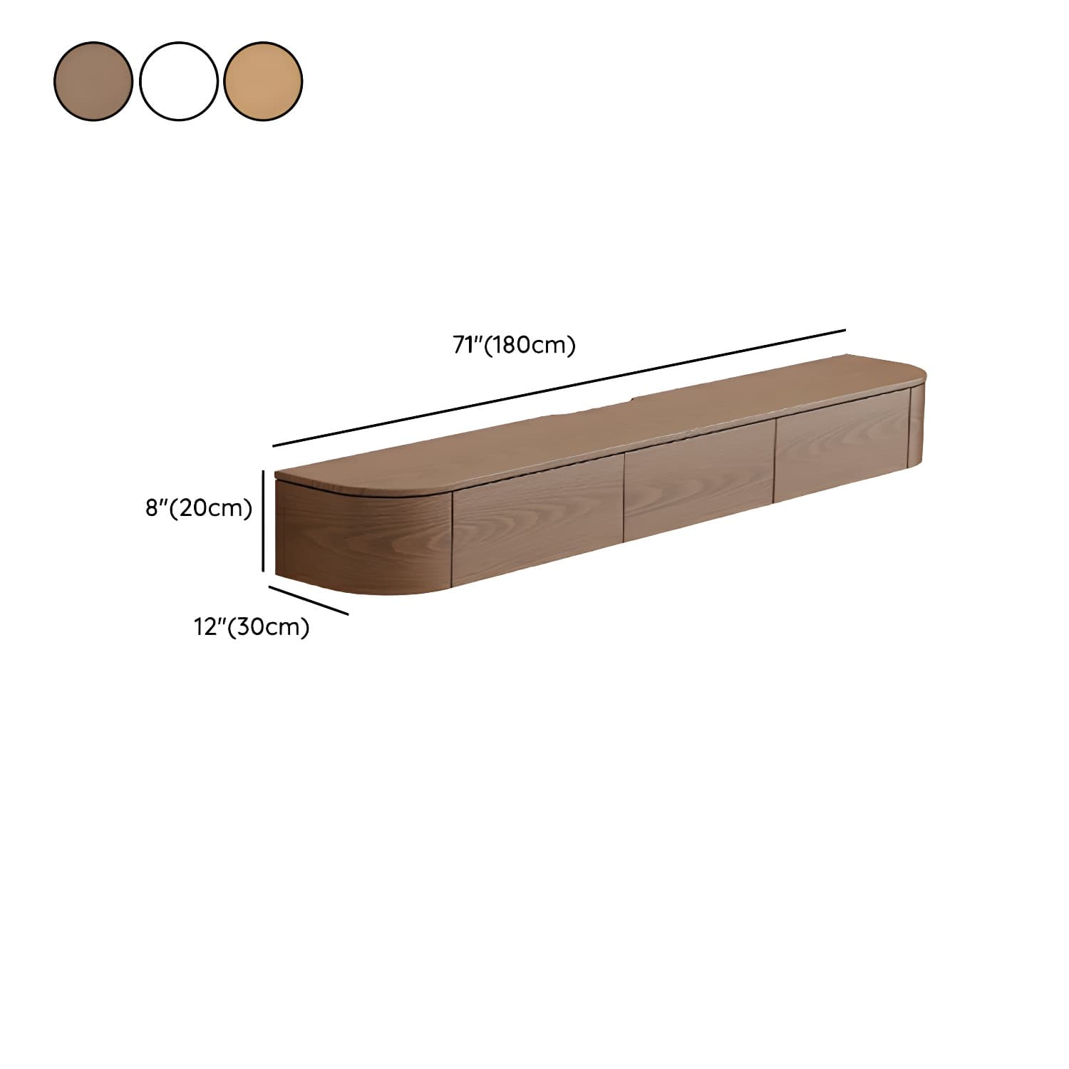 Scandinavian Wood TV Stand with Drawers and Cabinet for TVs Over 67 Inches Long thumbnail 11