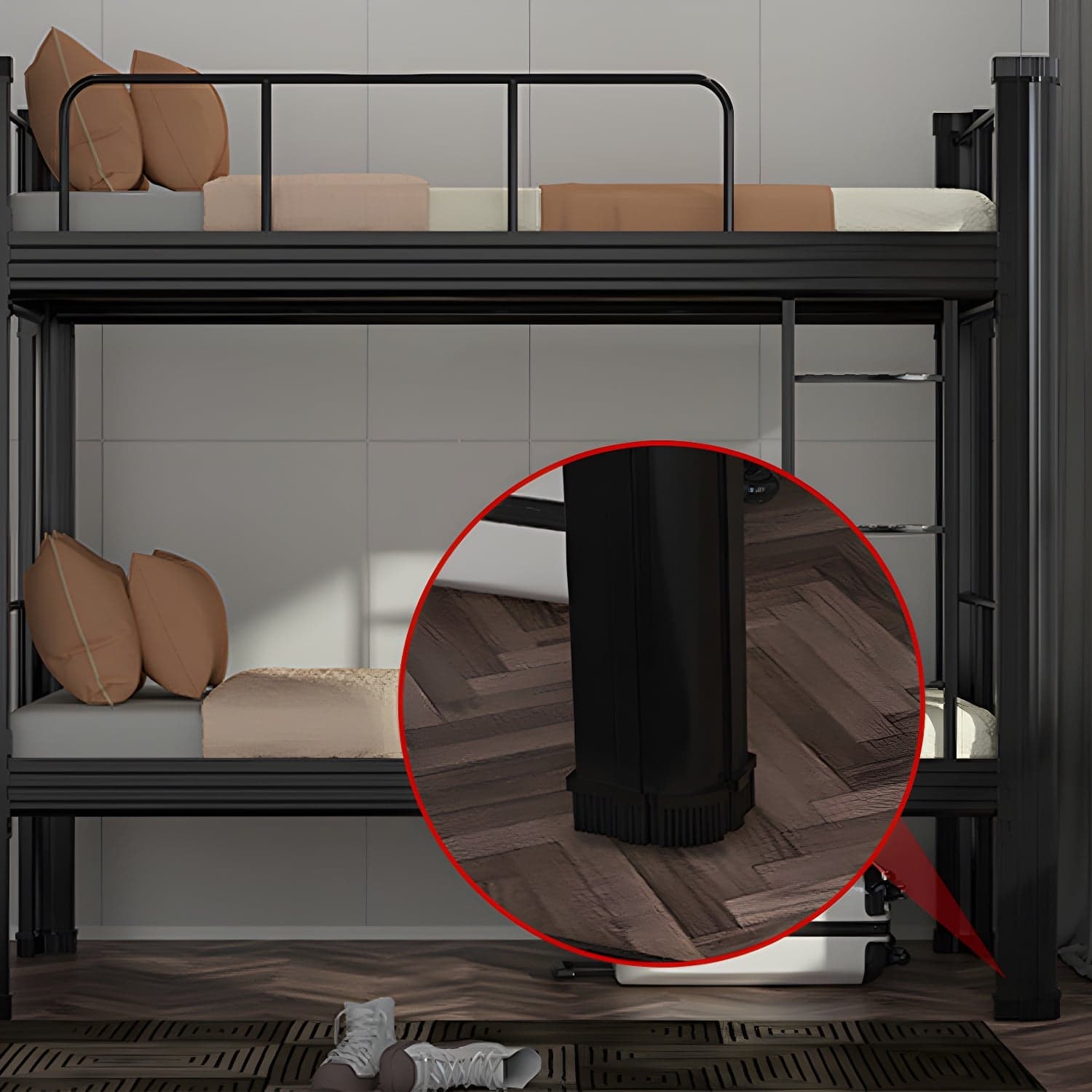Sleek Iron Frame Modern Bed - Solid Construction and Clean Design for a Restful Sleep thumbnail 8