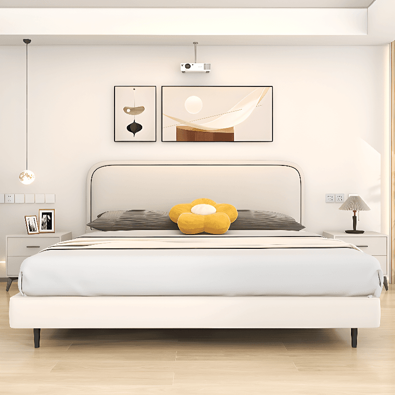 Modish No Distressing Timber Panel Headboard with Arched Shape for King/Queen/Full Bed, Featuring Sponge Fill and Standard Height thumbnail 8